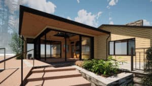 illustration of sunroom and patio addition